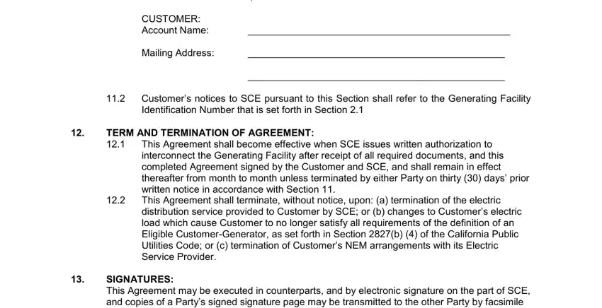 Completing segment 3 of agreement sce any