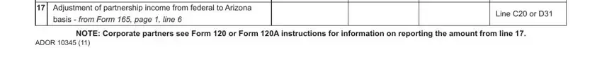 Part number 3 for completing Form 165 Schedule K 1 Nr