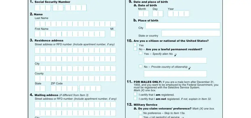 ＳｔｒｅｅｔａｄｄｒｅｓｓｏｒＲＦＤｎｕｍｂｅｒInclude, Are you a citizen or national of, and Date and place of birth in census form bc