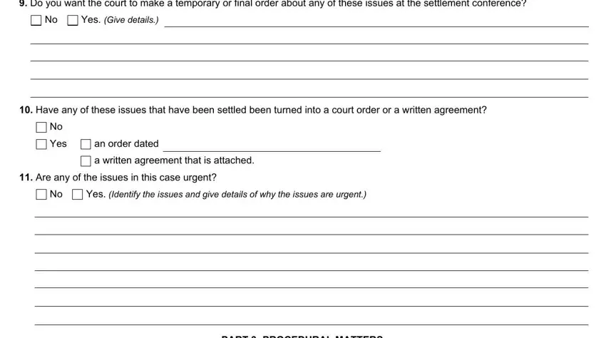 settlement conference brief completion process outlined (part 5)