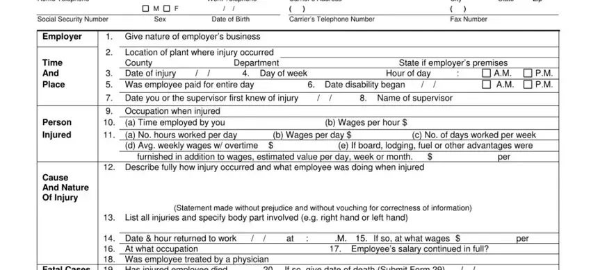 Guidelines on how to complete form 19 stage 2