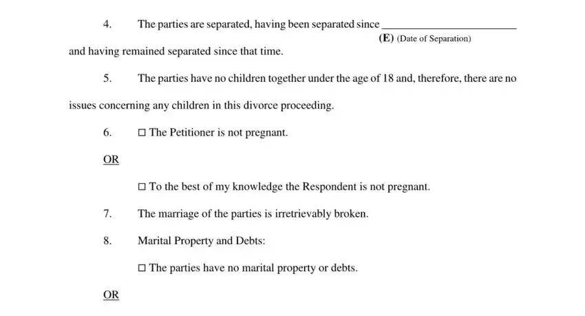this field, next field, and other fields in petition for dissolution of marriage kentucky