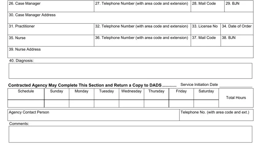 Case Manager, Practitioner, and Nurse Address inside dads form 2101