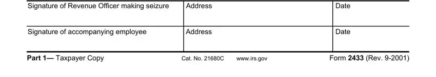Part # 2 of filling out customs seizure list