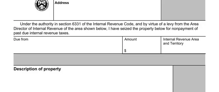 Step no. 3 in completing customs seizure list