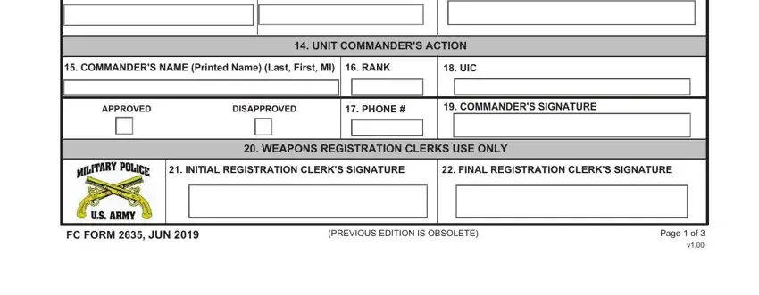 Filling out section 2 of dd form2635