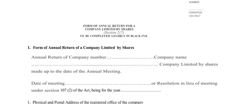 Completing section 1 of cipa company registration forms