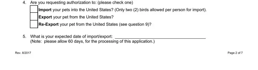 Stage # 4 in filling out permit wildlife d