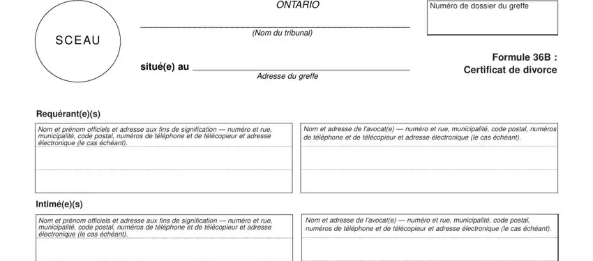 Filling out section 3 of certificate divorce ontario