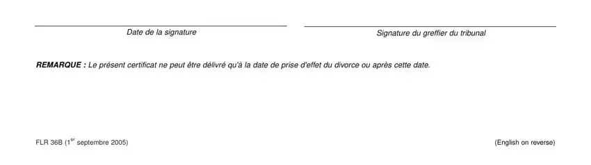 Part number 5 for filling out certificate divorce ontario