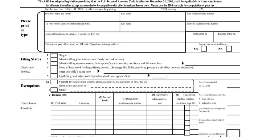 Writing part 1 in american samoa tax office