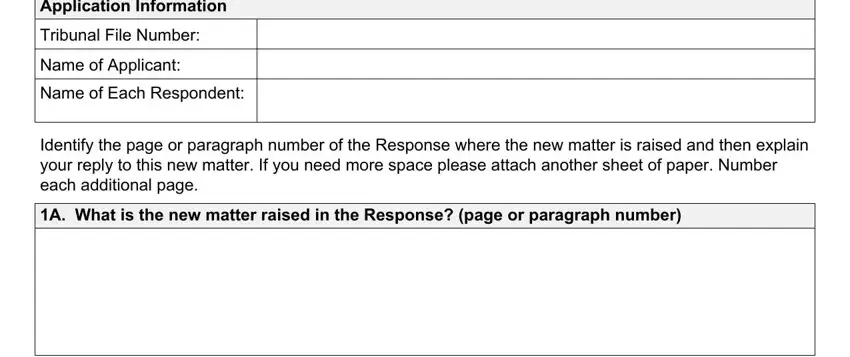 Stage # 1 in completing form 3 reply