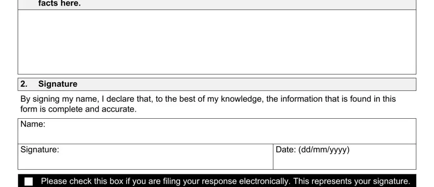 Part no. 2 of filling in form 3 reply