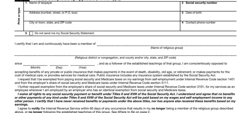 How to prepare form 4029 instructions portion 1