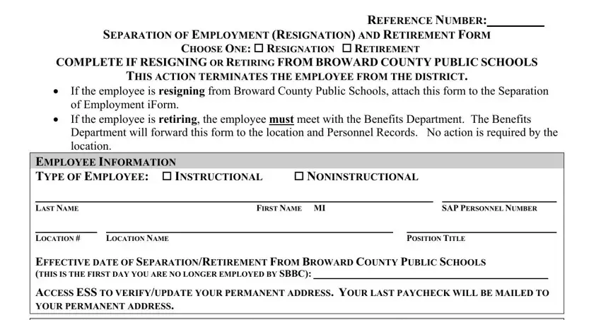 Filling out segment 1 of INSTRUCTIONAL