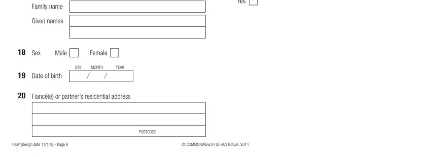 SP Design date a  Page, Date of birth, and Female inside 40sp