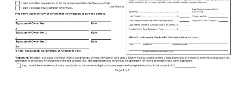Stage number 3 of submitting iowa application title registration