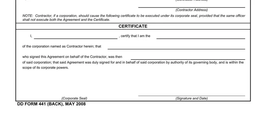 Completing part 3 of dd 441 fillable