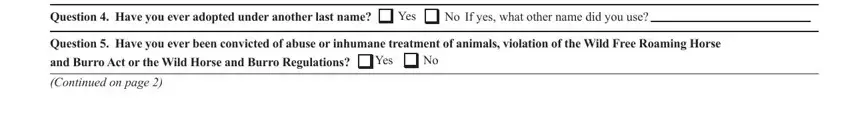 Continued on page, Yes, and Question  Have you ever been inside Form 4710 10