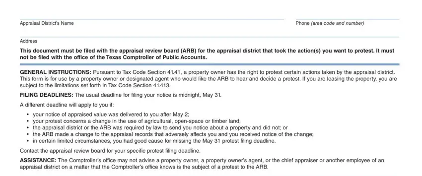 Step number 1 of filling out texas form 50 132