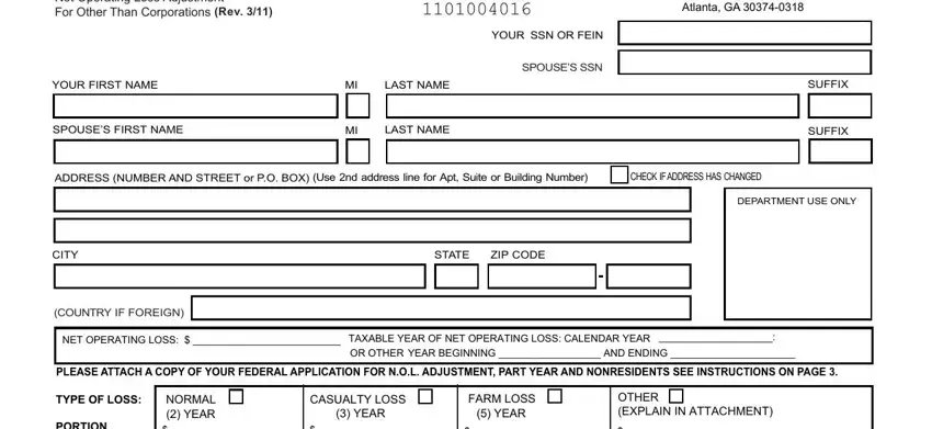 Part no. 1 for filling out Form 500 Nol