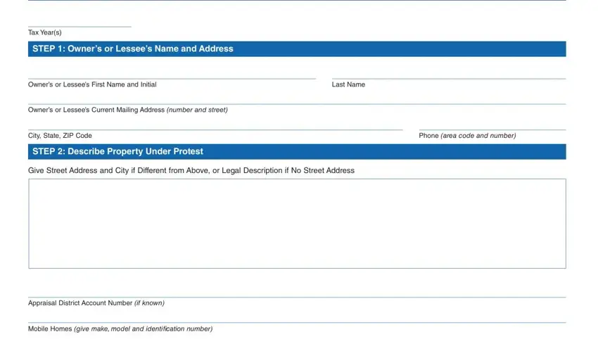 Stage # 2 for completing texas form 50 132