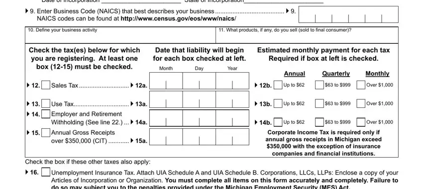 Completing section 2 of state of michigan form 518