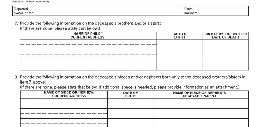 Completing section 4 of affidavit of heirship texas 53 111 b