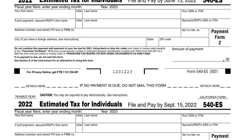 Find out how to fill in form 540 es stage 2