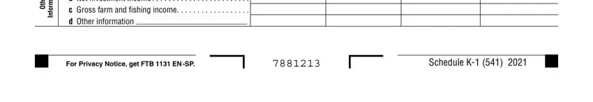 Step # 3 of filling in california form 541 k 1 instructions