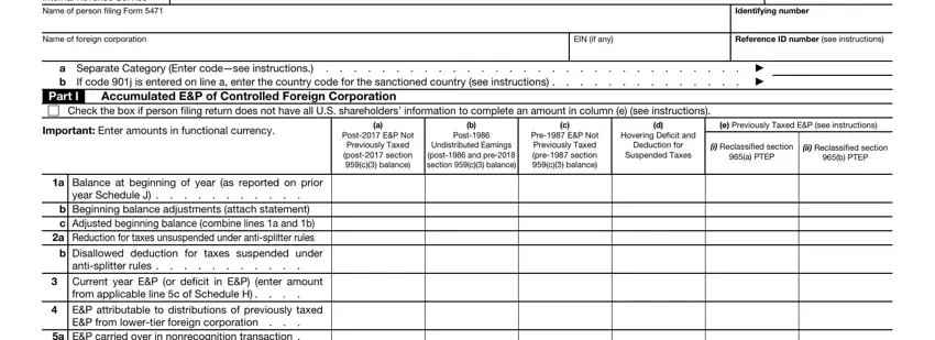 Step number 1 of submitting form 5471 schedule m instructions