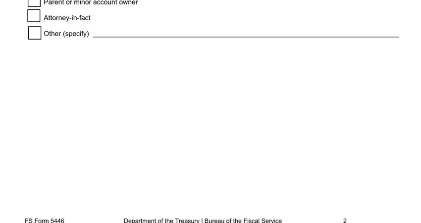 Writing section 3 in form 5446 form