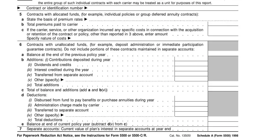 Filling out section 2 in Form 5500 Schedule A