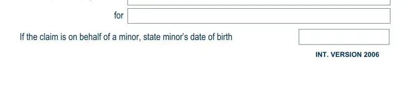 If the claim is on behalf of a, for, and If you are signing the form on in 54D