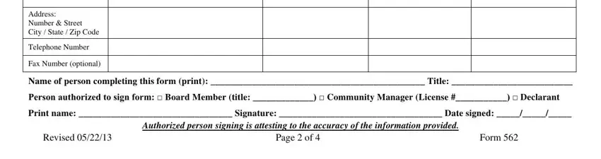 Stage number 5 of filling in Form 562