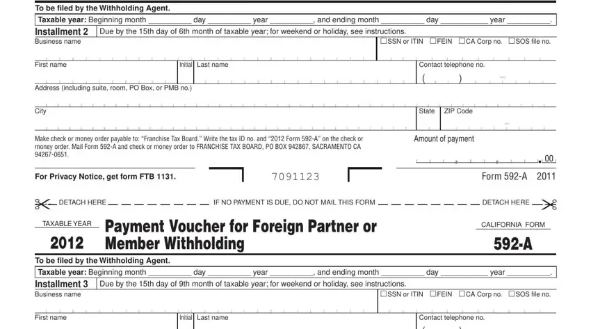 How you can prepare Form 592 A step 2