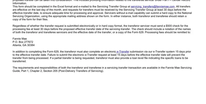 How to complete 629 form fannie mae step 1