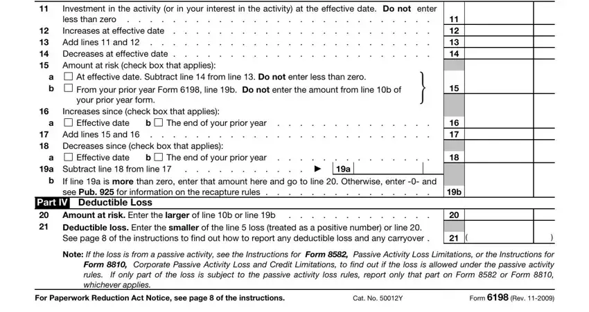 Step # 2 of filling in form 6198 instructions 2020