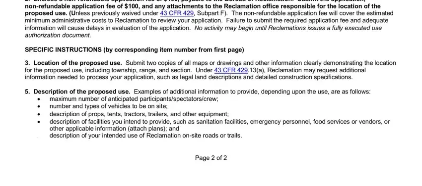 Stage number 4 in filling out use authorization application online