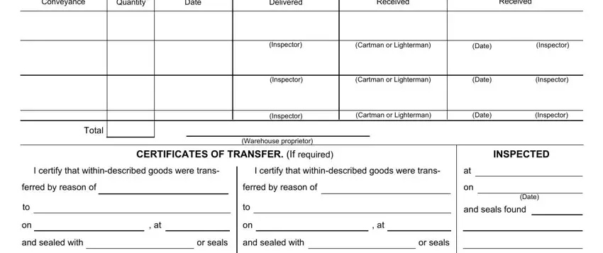 Part no. 4 of filling out 7512 customs