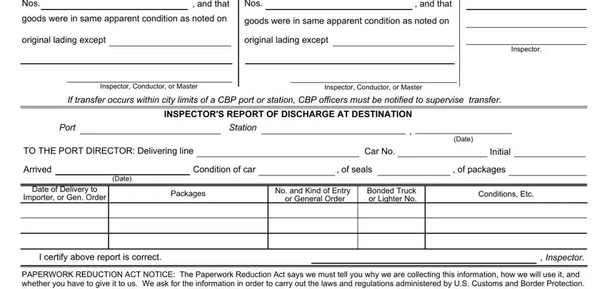 A way to fill out 7512 customs part 5