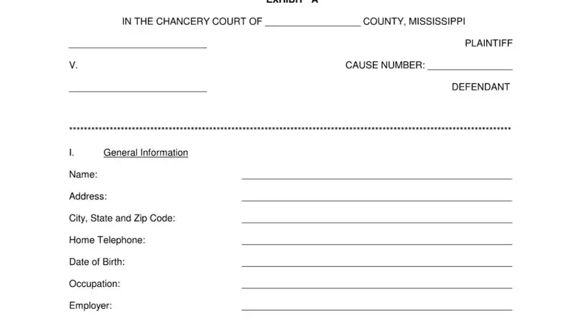 Part number 1 in filling in ms 805 finacial form