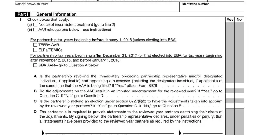 Filling out segment 1 of form 8082