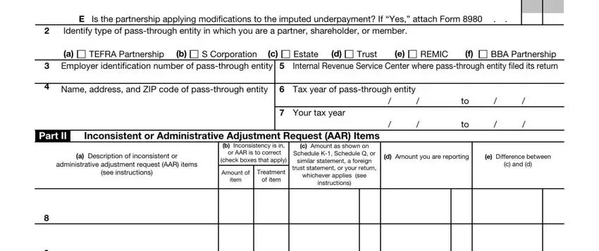 Stage number 2 of completing form 8082