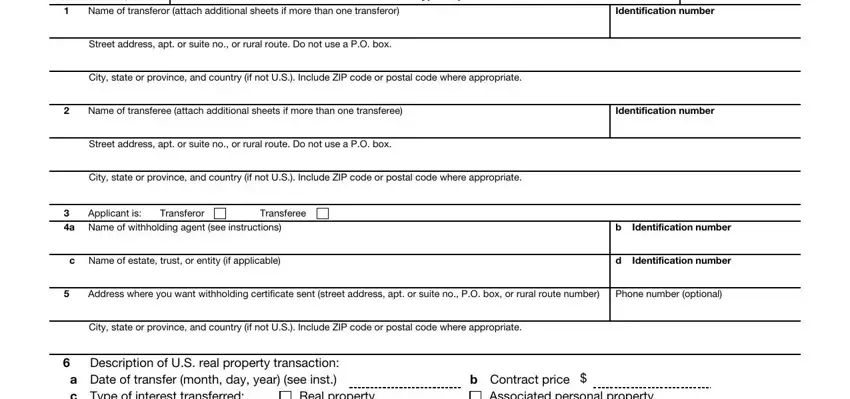 Form 8288 B writing process described (portion 1)