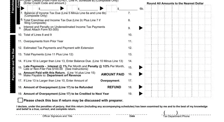 Filling out segment 2 in Form 85 105 10 8 1 000