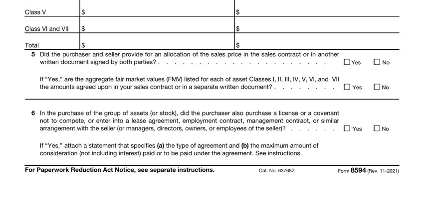 The way to complete Form 8594 part 2