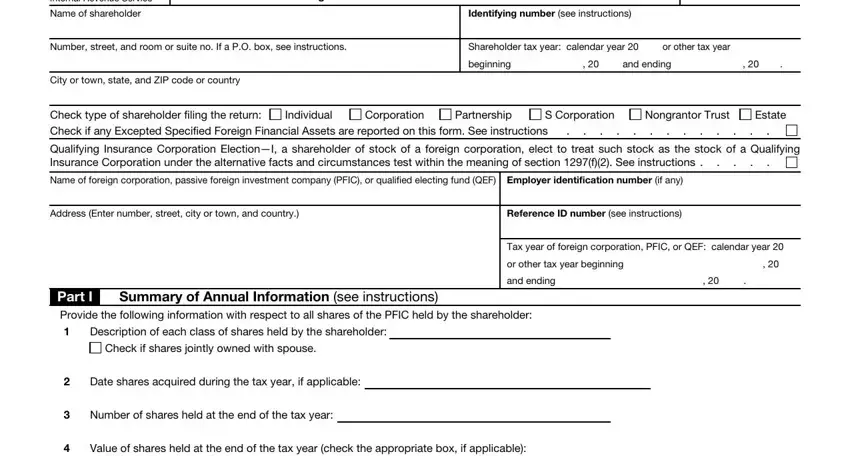 The way to prepare Form 8621 portion 1