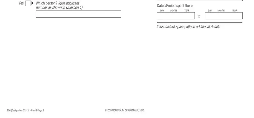 Writing part 4 in form 866 protection visa