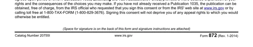 A way to complete form 872 portion 2